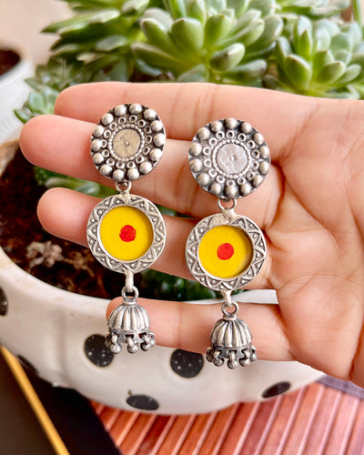 Sifar Peela Pichwai Earrings