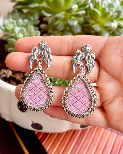 Pink Drop Glass Earrings