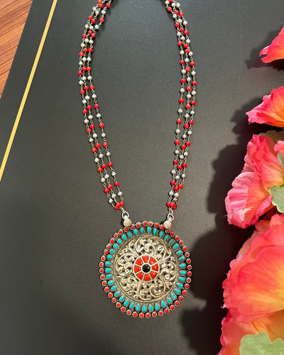 Turquoise Coral Statement Neckpiece